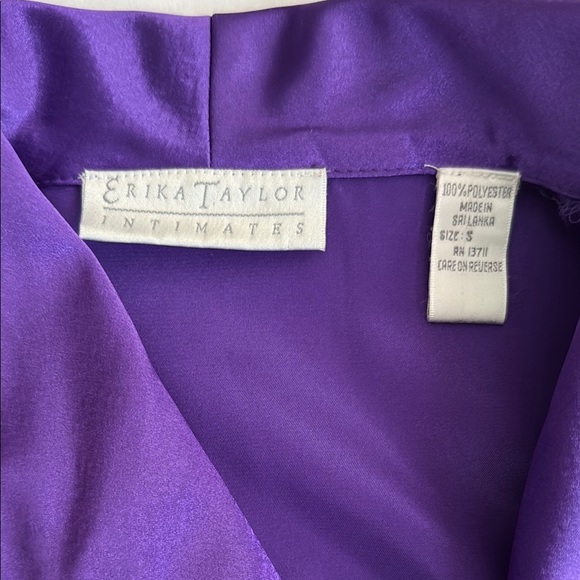 Purple Polyester Button-Up Robe - Picture 7 of 16
